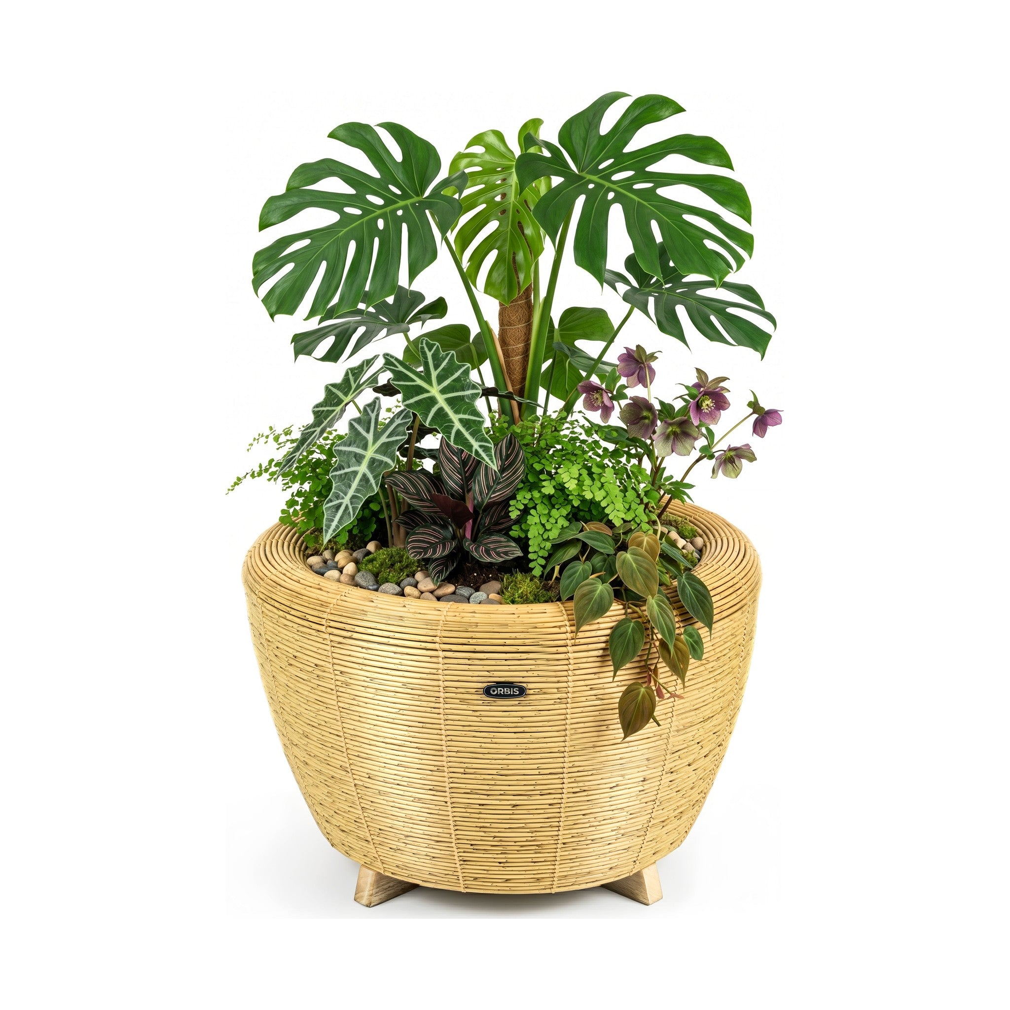 Velda Orbis Planter – Pflanztopf im Korb mit Holzständer