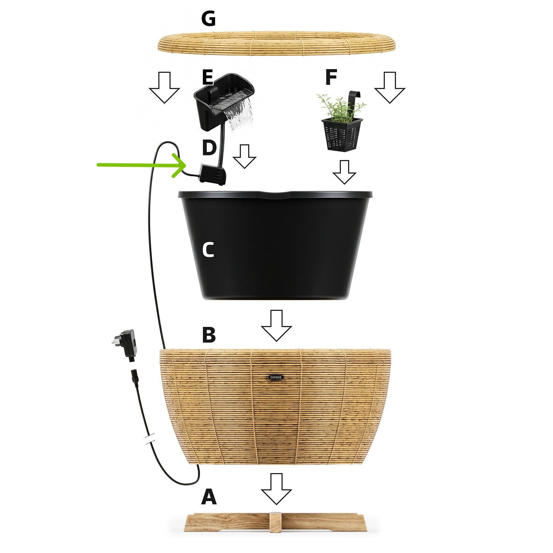 Velda Ersatzpumpe 1000 l/h für Orbis Mini-Teich